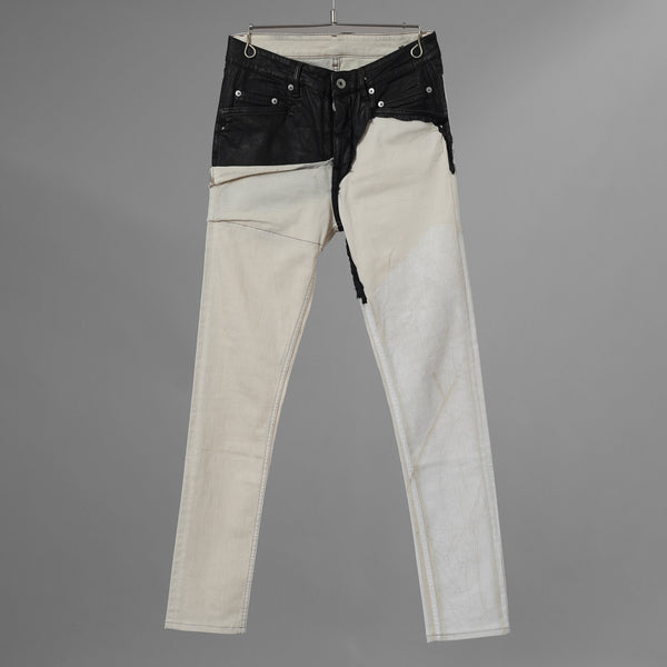 RICK OWENS DRKSHDW リック オウエンス ダークシャドウ / 22SS COMBO TYRONE CUT コンボ タイロンカット コーティング スキニー パンツ / DU01B7364-SCOMW1 / size 30 (NATURAL × BLACK)  352174-in-ue