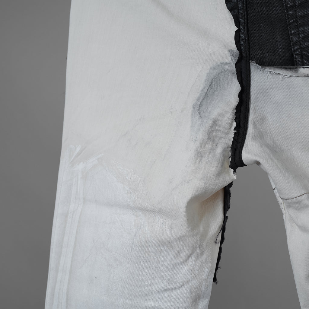 RICK OWENS DRKSHDW リック オウエンス ダークシャドウ / 22SS COMBO TYRONE CUT コンボ タイロンカット コーティング スキニー パンツ / DU01B7364-SCOMW1 / size 30 (NATURAL × BLACK)  352174-in-ue