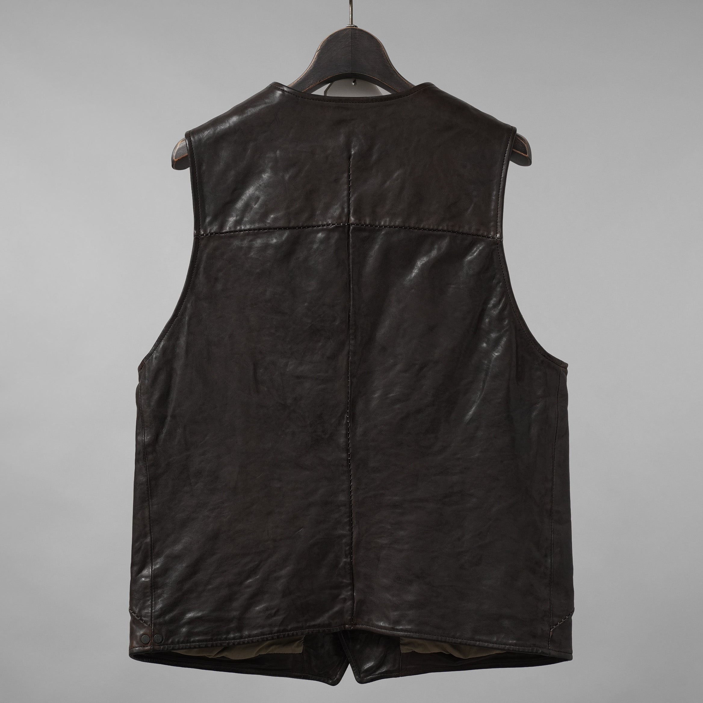 incarnation インカネーション / 24SS 新型 Horse Leather Vest 5B レザーベスト / 11-2247 / size S (DARK BROWN)