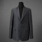 FENDI フェンディ / 23AW 美品 FFロゴ (ズッカ柄) ジャカードファブリック ジャケット / FJ0768APOK / size 48 (BLUE GREY) テーラード ブレザー