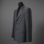 FENDI フェンディ / 23AW 美品 FFロゴ (ズッカ柄) ジャカードファブリック ジャケット / FJ0768APOK / size 48 (BLUE GREY) テーラード ブレザー