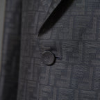 FENDI フェンディ / 23AW 美品 FFロゴ (ズッカ柄) ジャカードファブリック ジャケット / FJ0768APOK / size 48 (BLUE GREY) テーラード ブレザー
