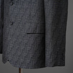 FENDI フェンディ / 23AW 美品 FFロゴ (ズッカ柄) ジャカードファブリック ジャケット / FJ0768APOK / size 48 (BLUE GREY) テーラード ブレザー