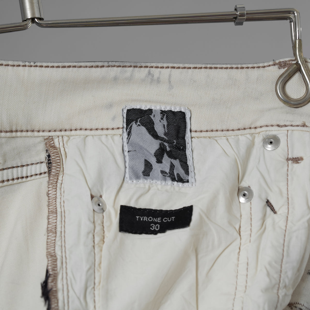 RICK OWENS DRKSHDW リック オウエンス ダークシャドウ / 22SS COMBO TYRONE CUT コンボ タイロンカット コーティング スキニー パンツ / DU01B7364-SCOMW1 / size 30 (NATURAL × BLACK)  352174-in-ue
