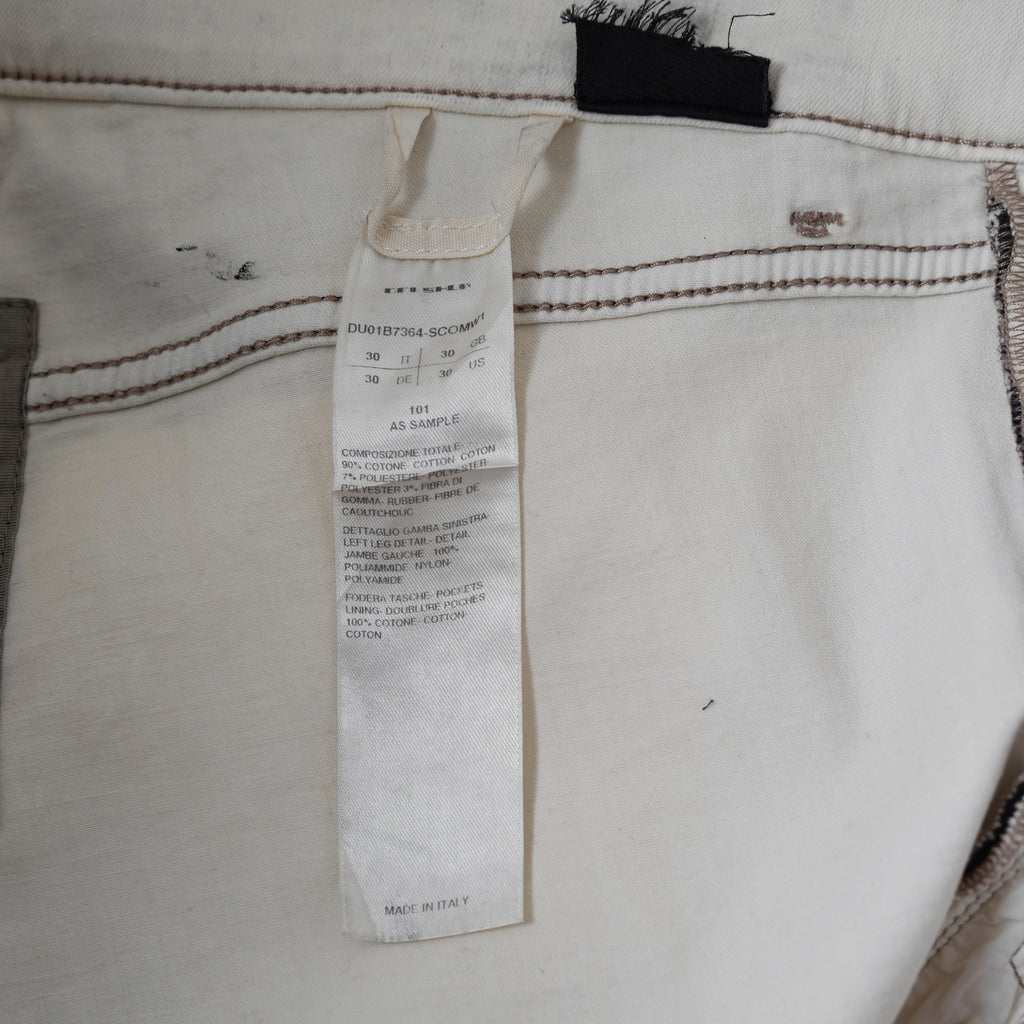 RICK OWENS DRKSHDW リック オウエンス ダークシャドウ / 22SS COMBO TYRONE CUT コンボ タイロンカット コーティング スキニー パンツ / DU01B7364-SCOMW1 / size 30 (NATURAL × BLACK)  352174-in-ue