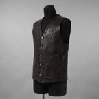 incarnation インカネーション / 24SS 新型 Horse Leather Vest 5B レザーベスト / 11-2247 / size S (DARK BROWN)