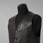 incarnation インカネーション / 24SS 新型 Horse Leather Vest 5B レザーベスト / 11-2247 / size S (DARK BROWN)