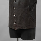 incarnation インカネーション / 24SS 新型 Horse Leather Vest 5B レザーベスト / 11-2247 / size S (DARK BROWN)