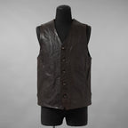 incarnation インカネーション / 24SS 新型 Horse Leather Vest 5B レザーベスト / 11-2247 / size S (DARK BROWN)
