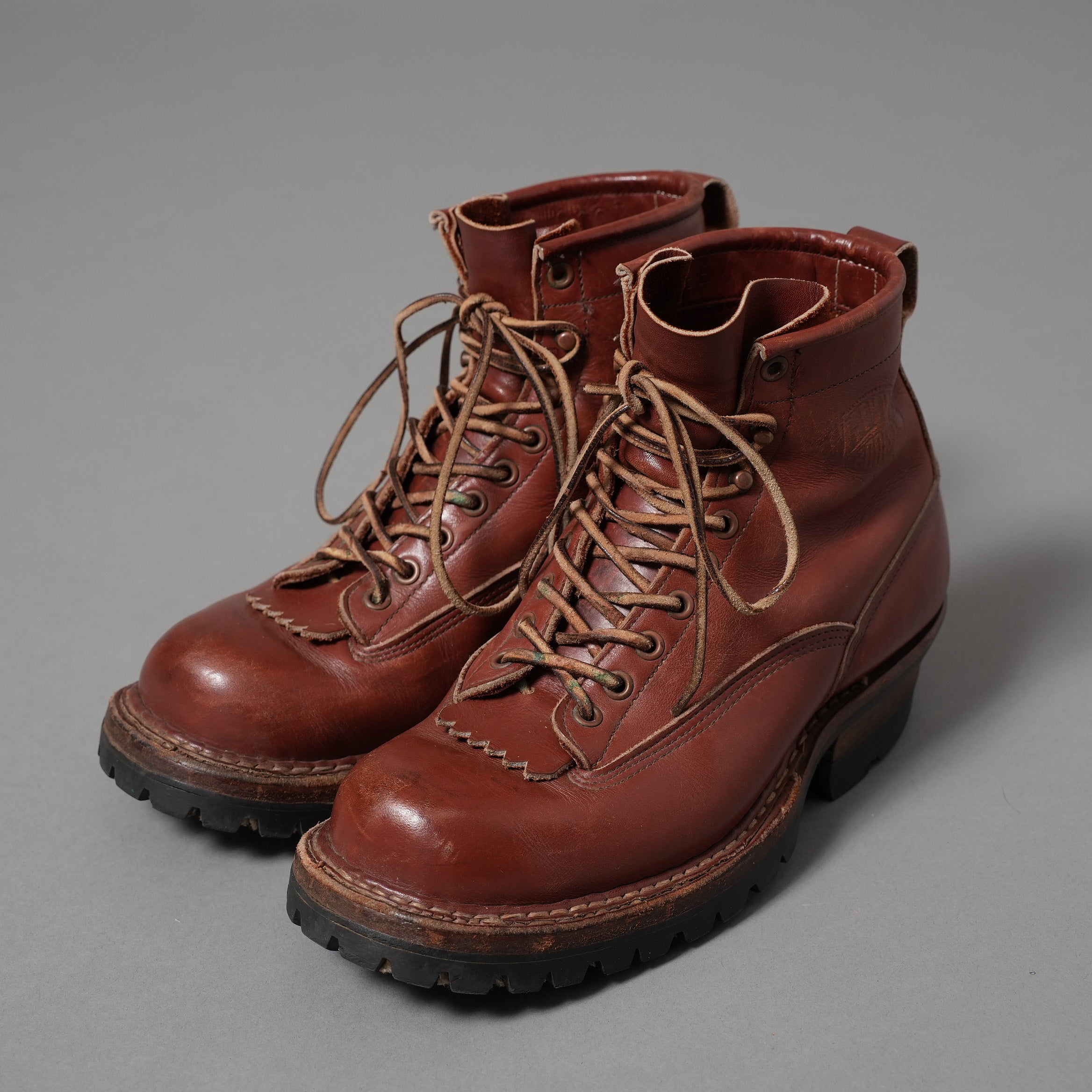 WHITE'S BOOTS ホワイツ ブーツ / 旧ロゴ スモークジャンパー ダブルステッチ / vibram 100 ソール アメリカ製 / size 8EE (BROWN) ワークブーツ レースアップブーツ シューズ