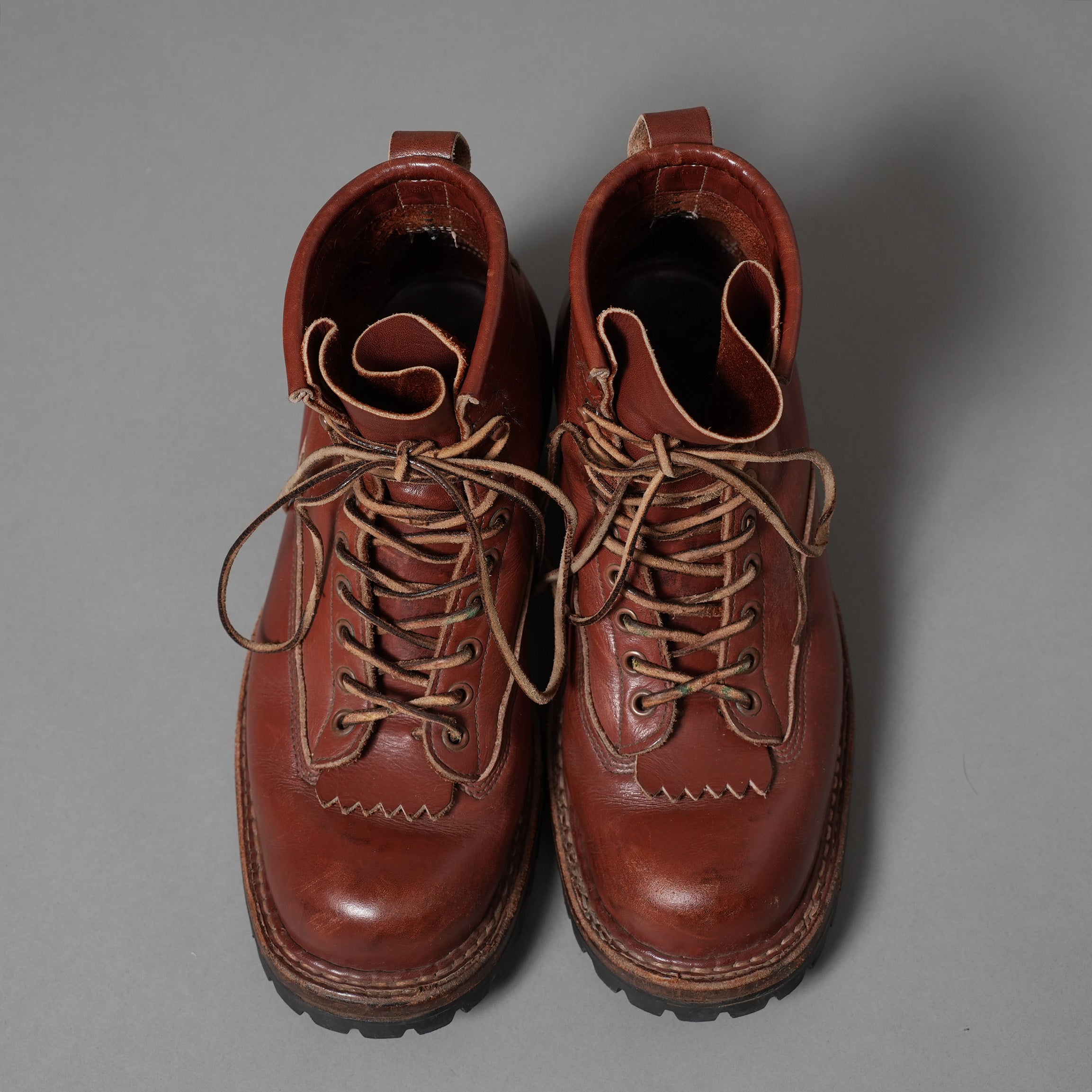 WHITE'S BOOTS ホワイツ ブーツ / 旧ロゴ スモークジャンパー ダブルステッチ / vibram 100 ソール アメリカ製 / size 8EE (BROWN) ワークブーツ レースアップブーツ シューズ