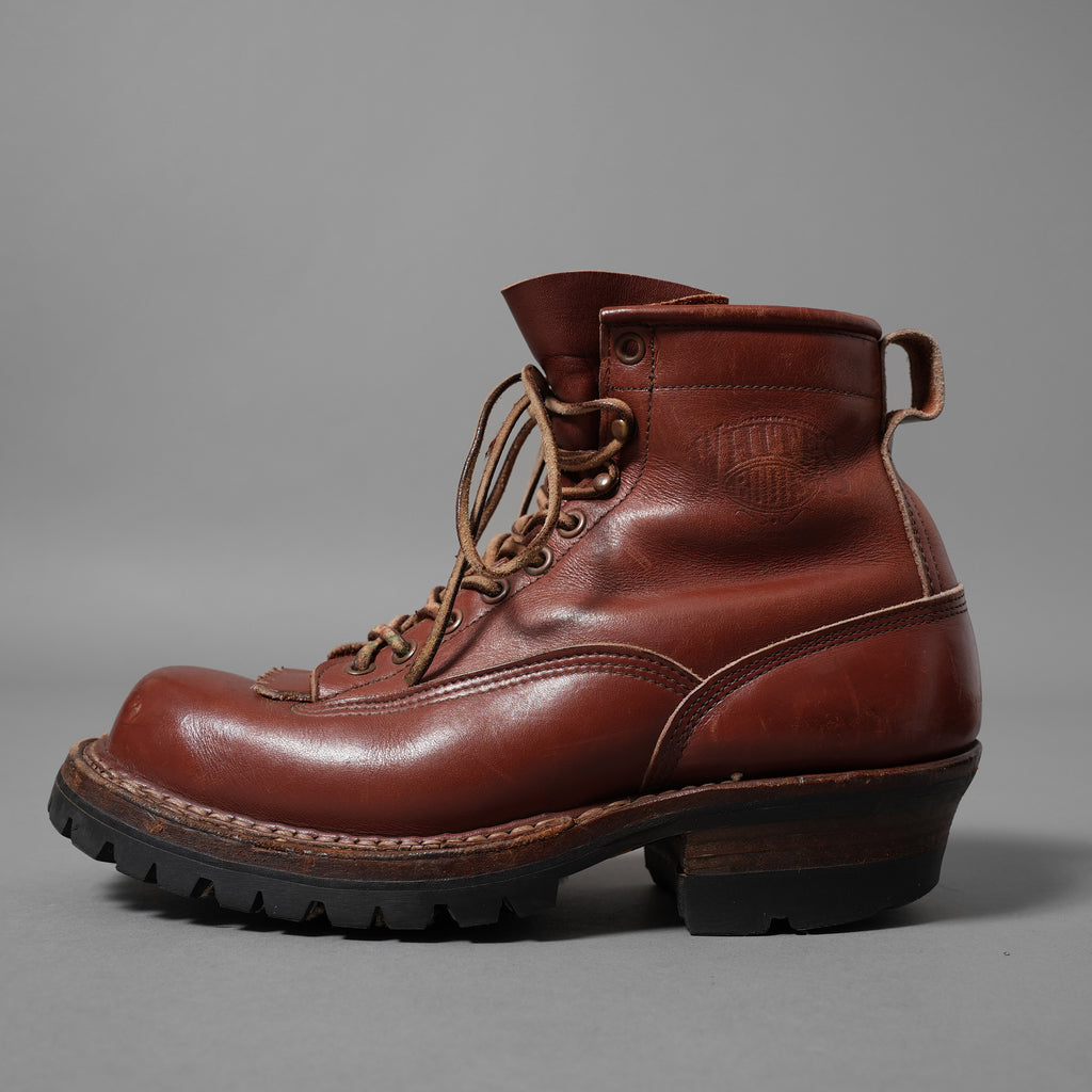 WHITE'S BOOTS ホワイツ ブーツ / 旧ロゴ スモークジャンパー ダブルステッチ / vibram 100 ソール アメリカ製 / size 8EE (BROWN) ワークブーツ レースアップブーツ シューズ