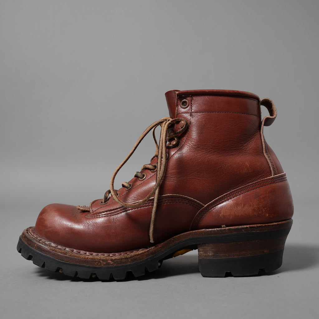 WHITE'S BOOTS ホワイツ ブーツ / 旧ロゴ スモークジャンパー ダブルステッチ / vibram 100 ソール アメリカ製 / size 8EE (BROWN) ワークブーツ レースアップブーツ シューズ