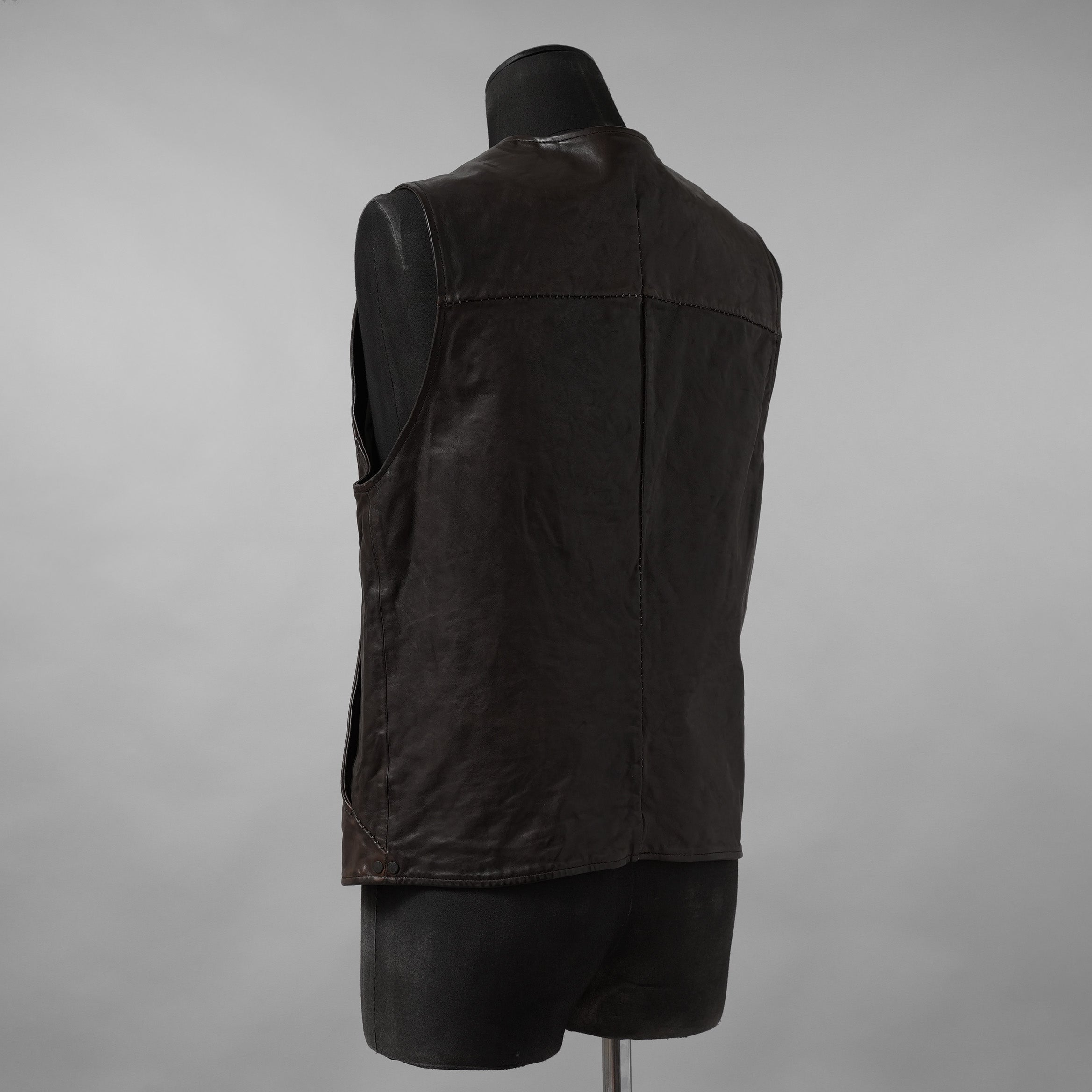 incarnation インカネーション / 24SS 新型 Horse Leather Vest 5B レザーベスト / 11-2247 / size S (DARK BROWN)