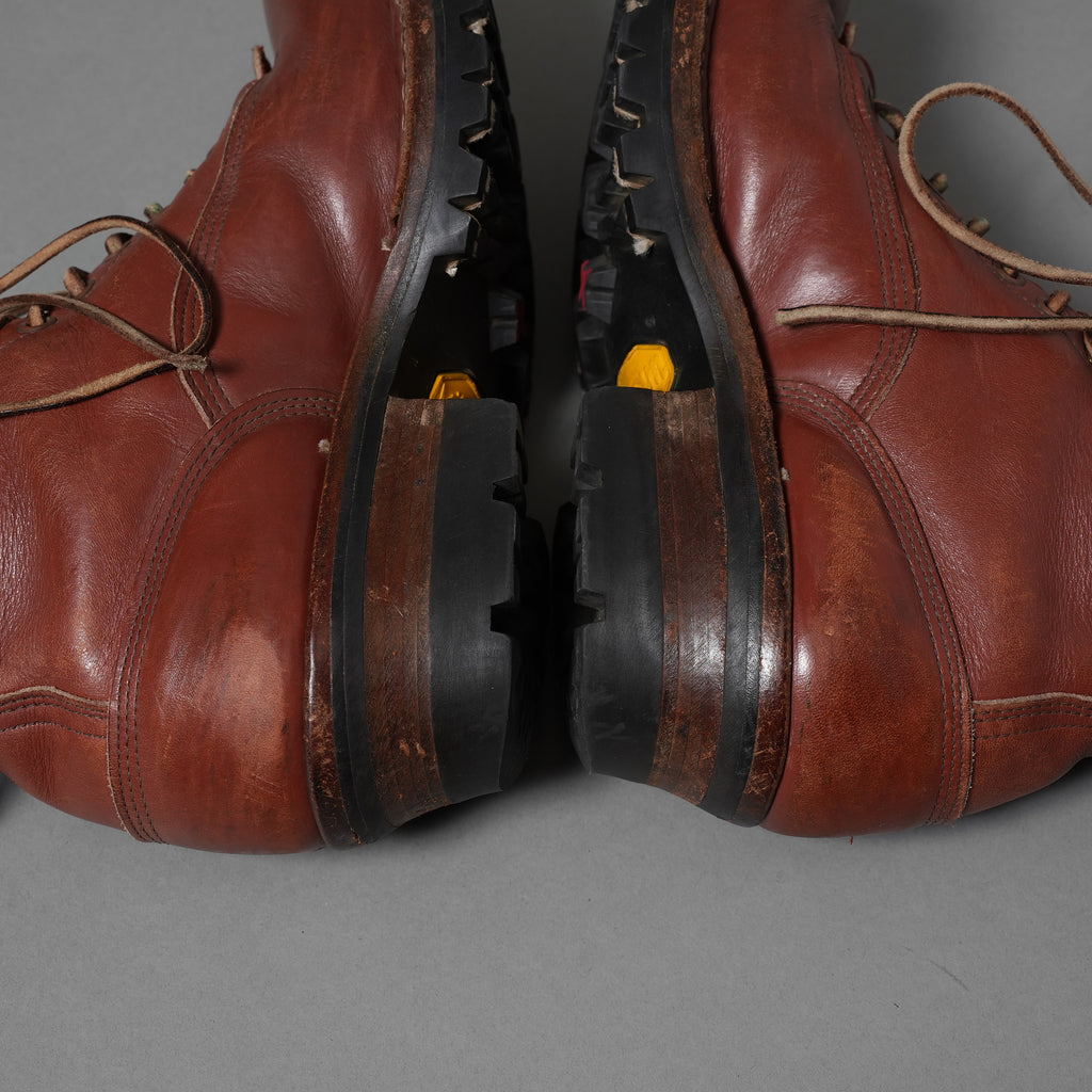 WHITE'S BOOTS ホワイツ ブーツ / 旧ロゴ スモークジャンパー ダブルステッチ / vibram 100 ソール アメリカ製 / size 8EE (BROWN) ワークブーツ レースアップブーツ シューズ