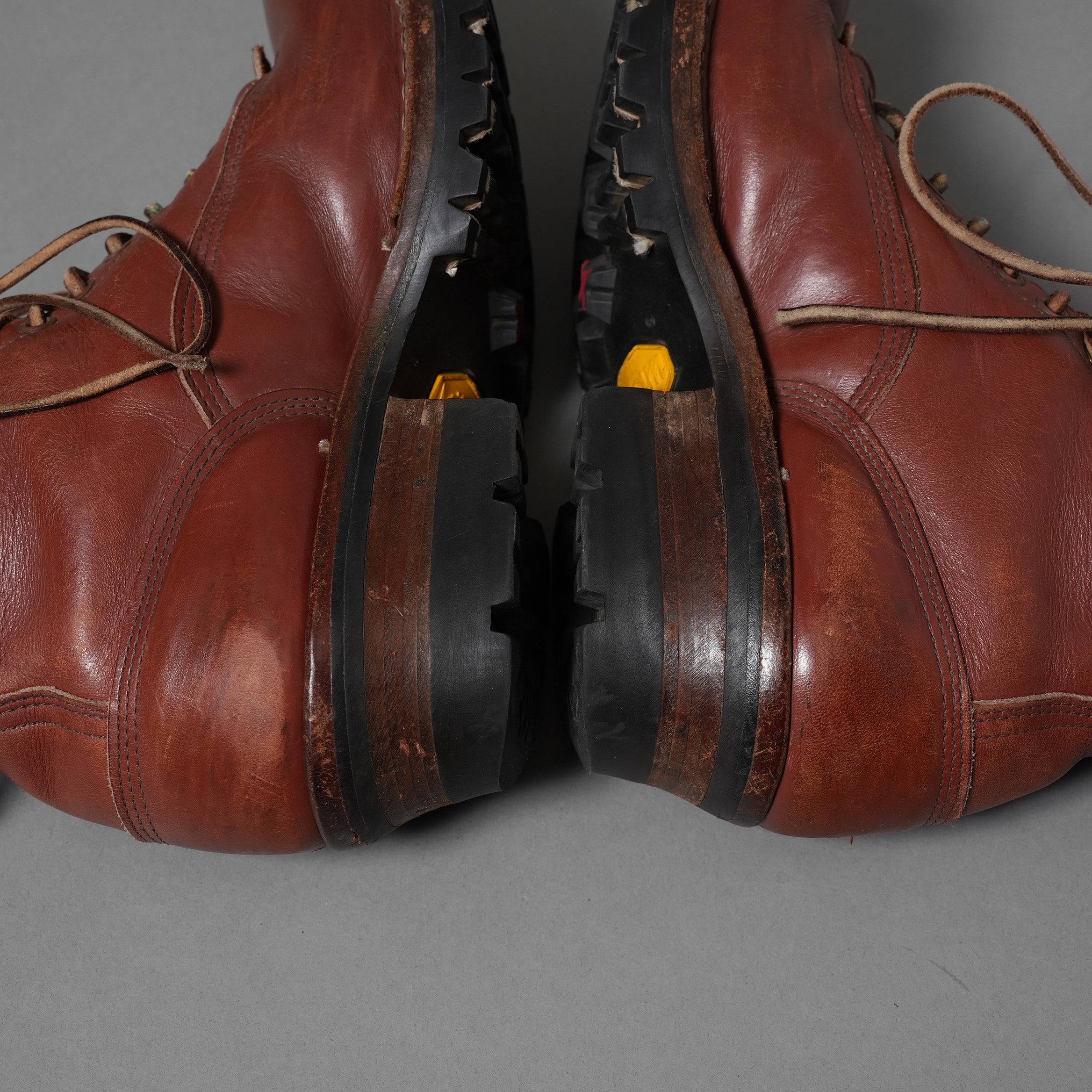 WHITE'S BOOTS ホワイツ ブーツ / 旧ロゴ スモークジャンパー ダブルステッチ / vibram 100 ソール アメリカ製 / size 8EE (BROWN) ワークブーツ レースアップブーツ シューズ