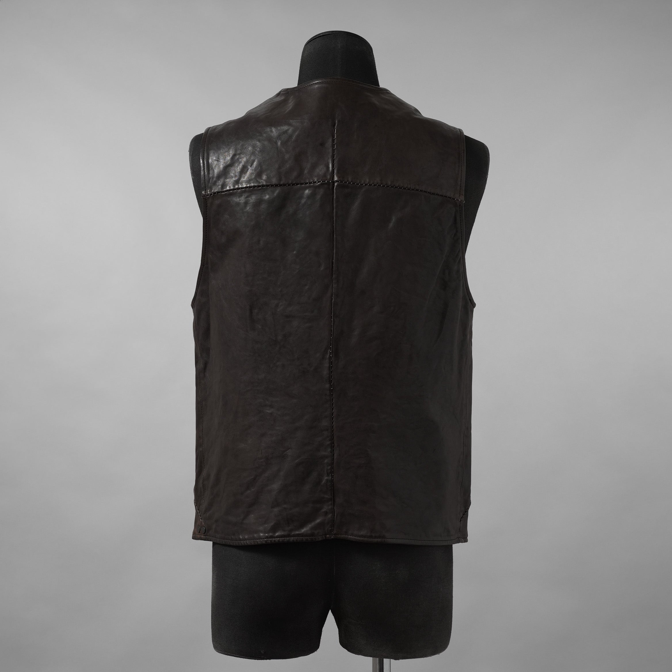 incarnation インカネーション / 24SS 新型 Horse Leather Vest 5B レザーベスト / 11-2247 / size S (DARK BROWN)