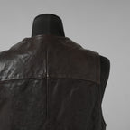 incarnation インカネーション / 24SS 新型 Horse Leather Vest 5B レザーベスト / 11-2247 / size S (DARK BROWN)