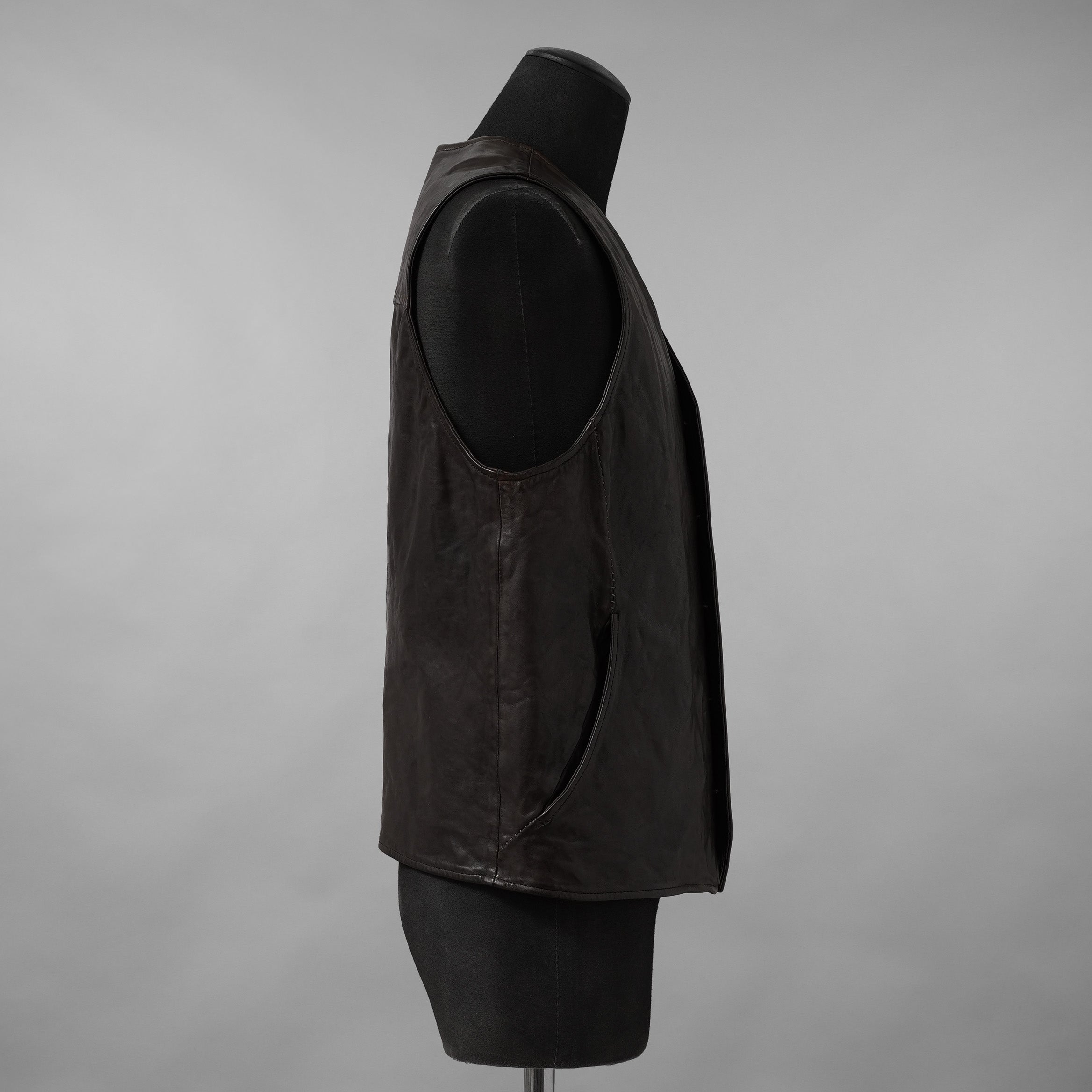 incarnation インカネーション / 24SS 新型 Horse Leather Vest 5B レザーベスト / 11-2247 / size S (DARK BROWN)