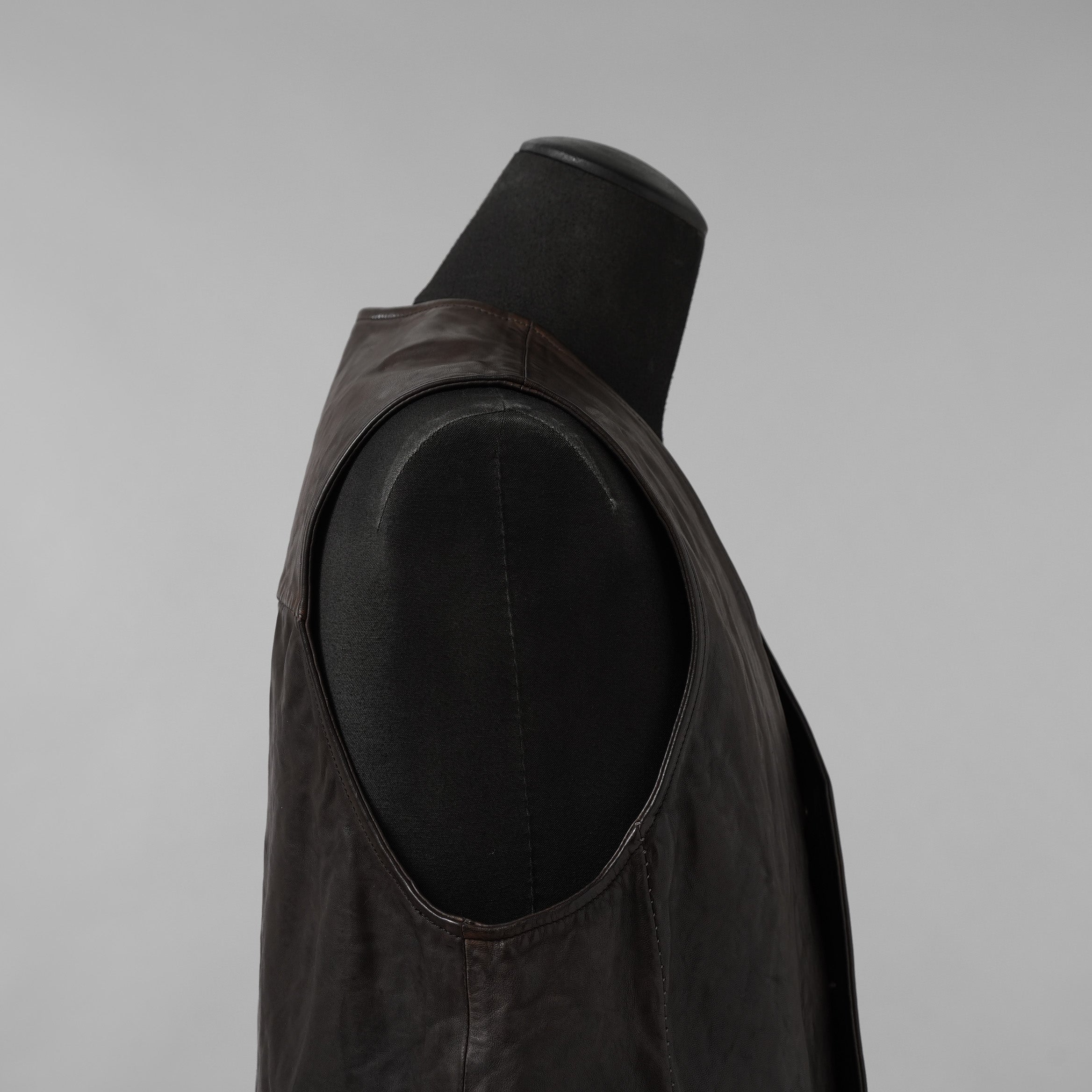 incarnation インカネーション / 24SS 新型 Horse Leather Vest 5B レザーベスト / 11-2247 / size S (DARK BROWN)