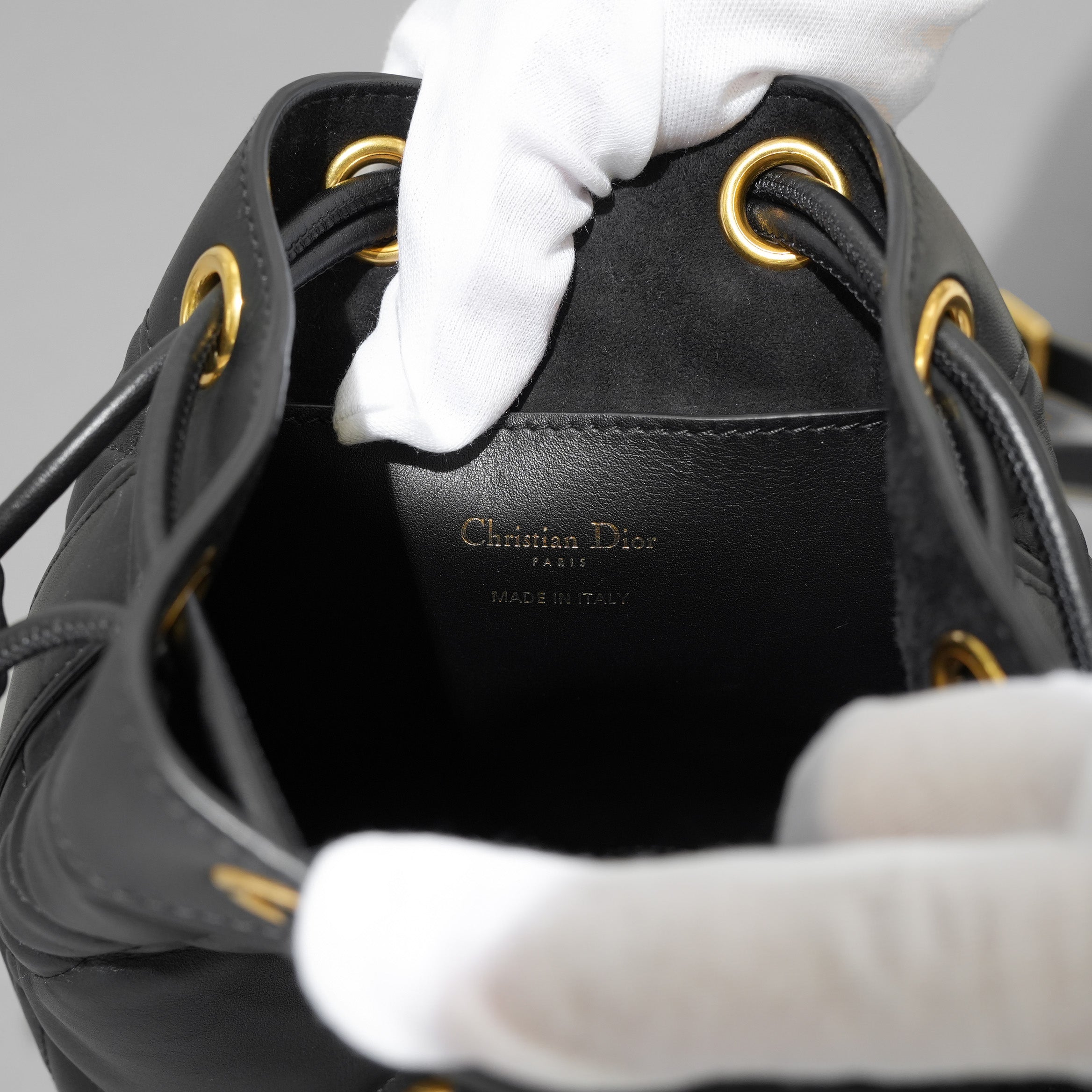 Christian Dior クリスチャンディオール / 美品 24SS バックパック スモール マキシカナージュ カーフスキン バッグ / 01-RU-0214 /  BLACK