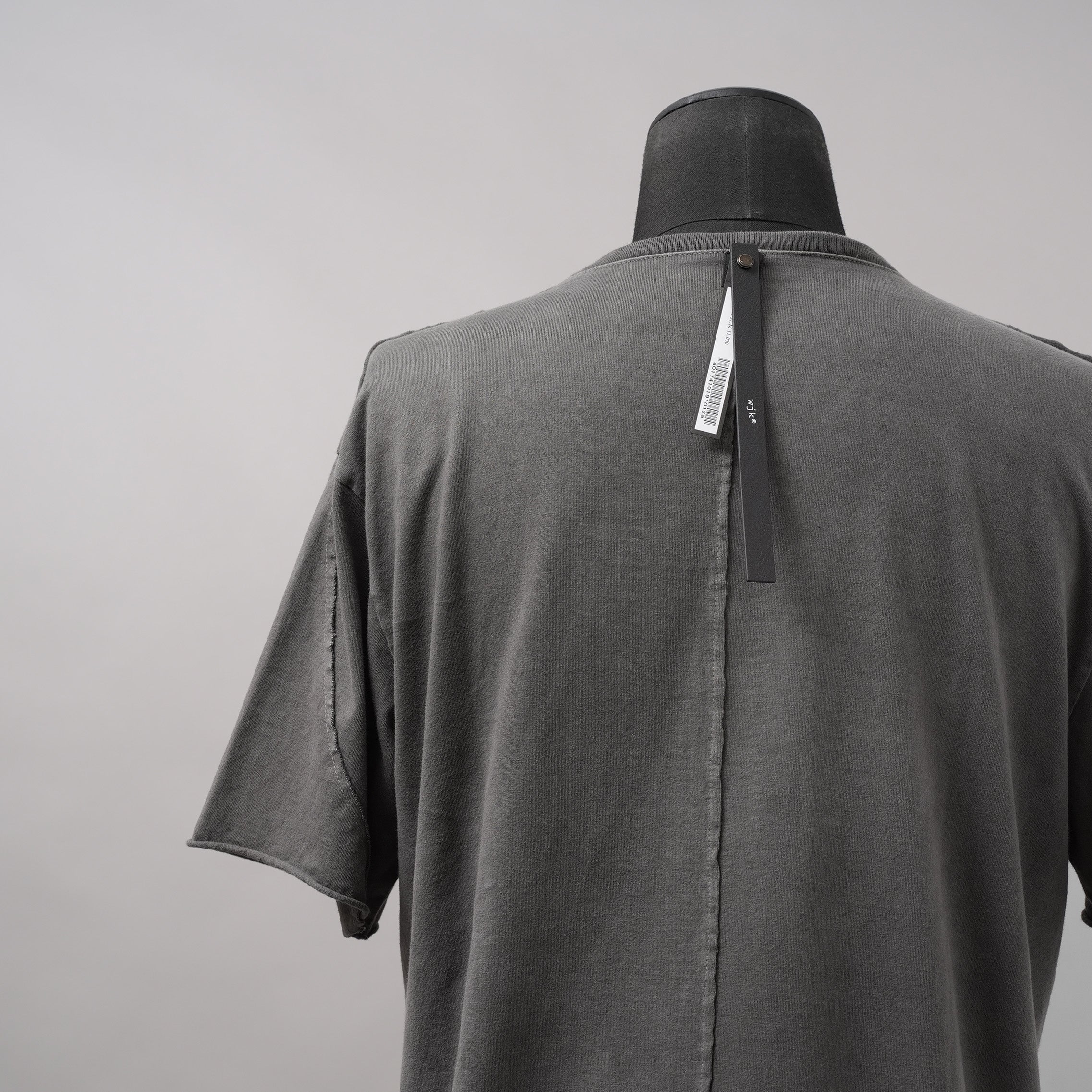 wjk ダヴルジェイケイ / 美品 24SS wide cut-off crew-neck S-S 半袖Tシャツ/ 7327 js01d / size M (GRAY)
