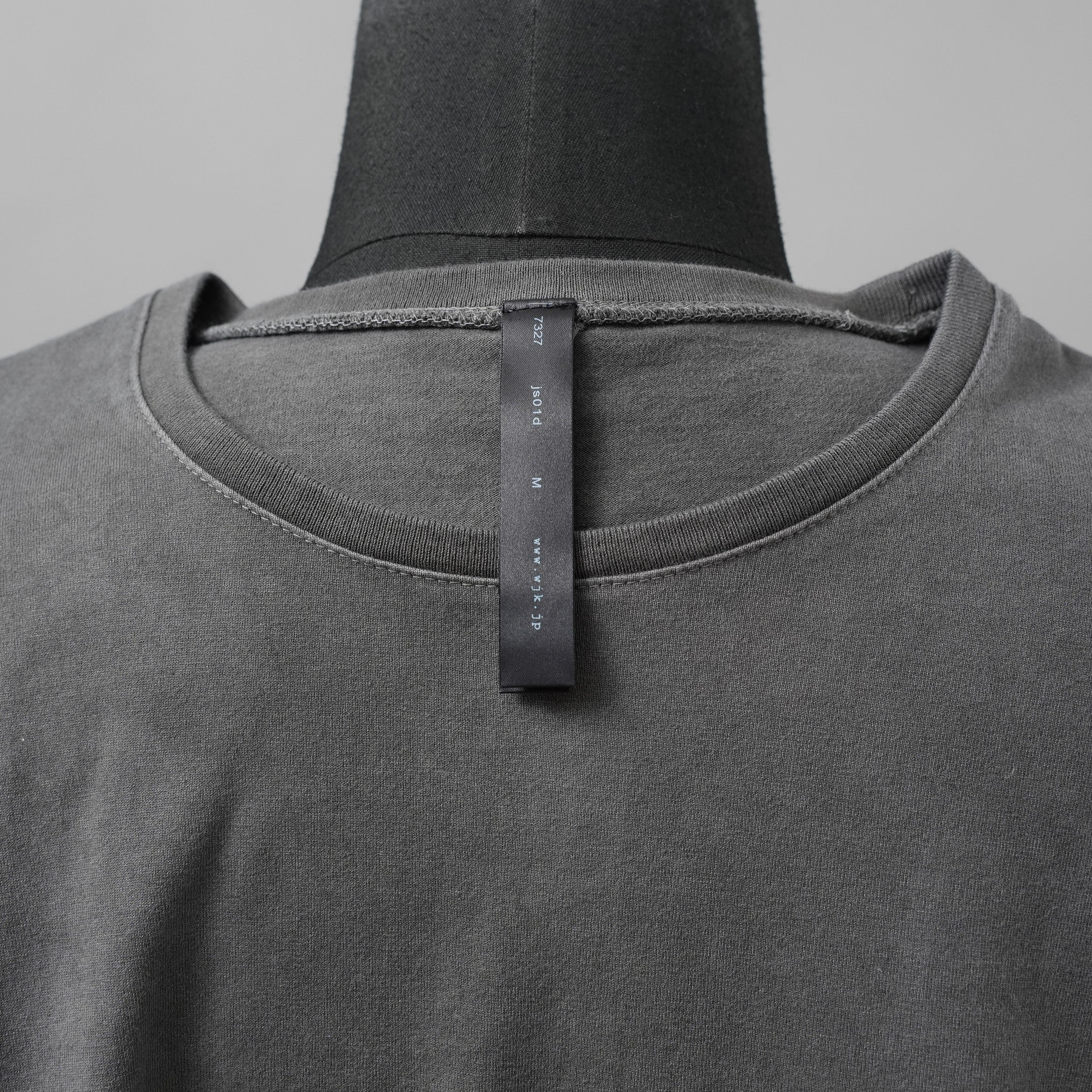 wjk ダヴルジェイケイ / 美品 24SS wide cut-off crew-neck S-S 半袖Tシャツ/ 7327 js01d / size M (GRAY)