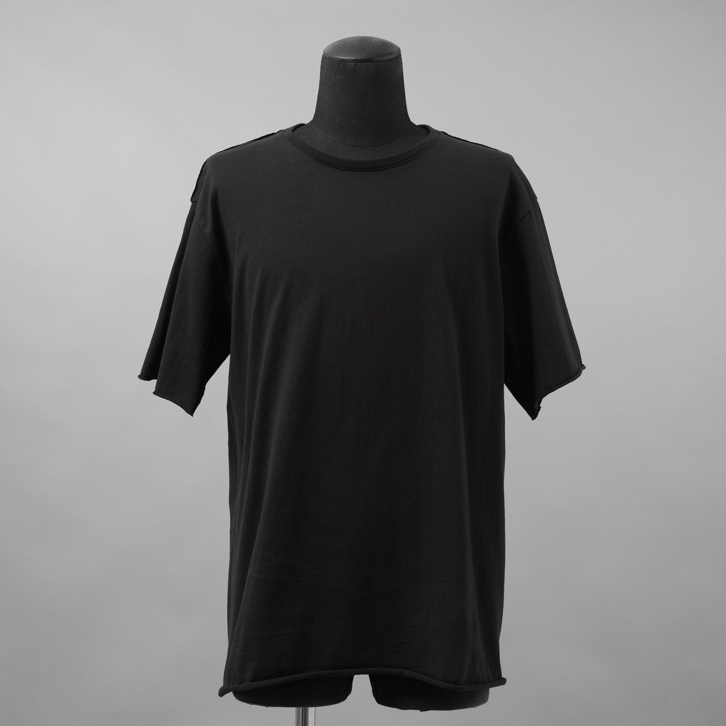wjk ダヴルジェイケイ / 24 wide cut-off crew-neck S-S Tシャツ/ 7327 js01d / size M (BLACK)