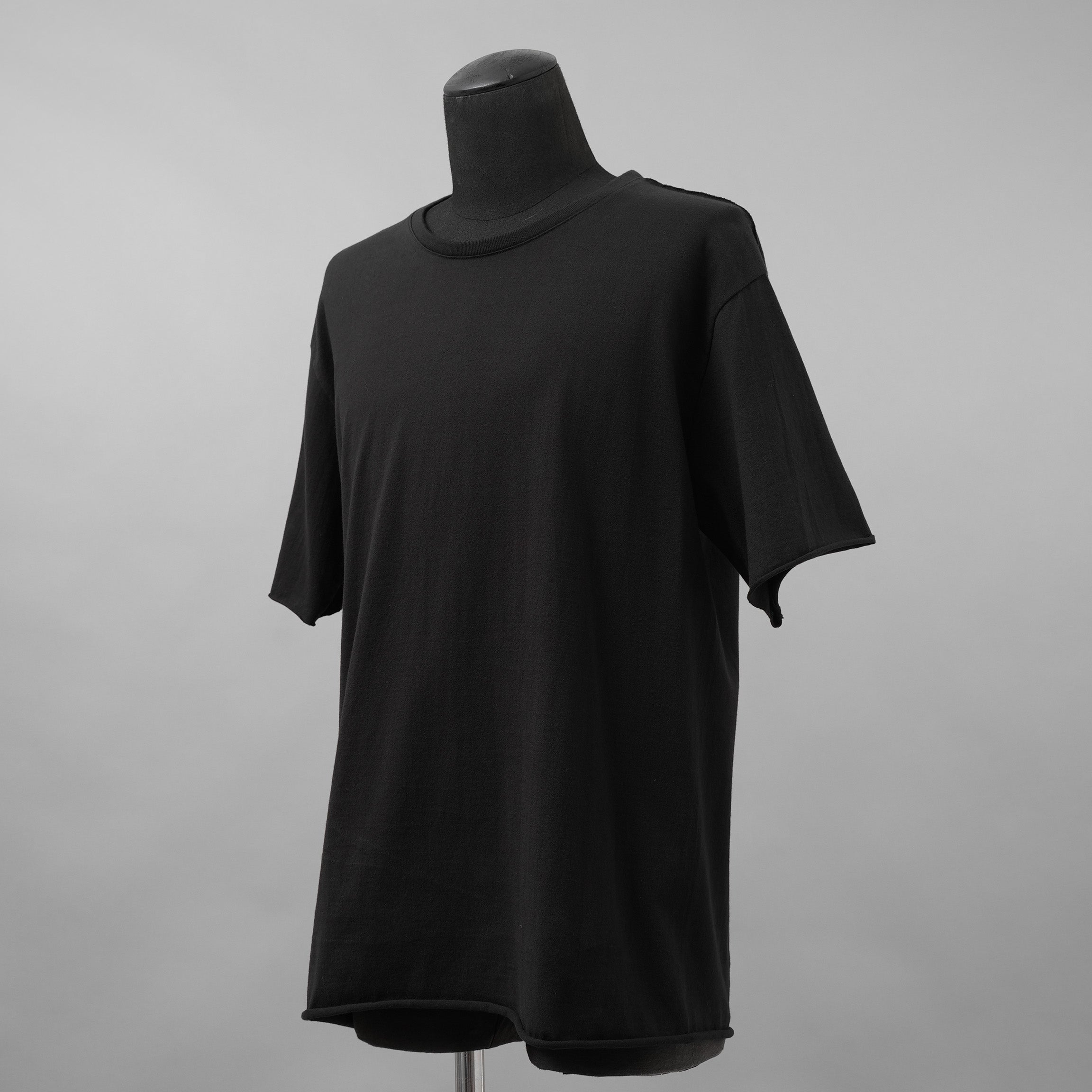 wjk ダヴルジェイケイ / 24 wide cut-off crew-neck S-S Tシャツ/ 7327 js01d / size M (BLACK)