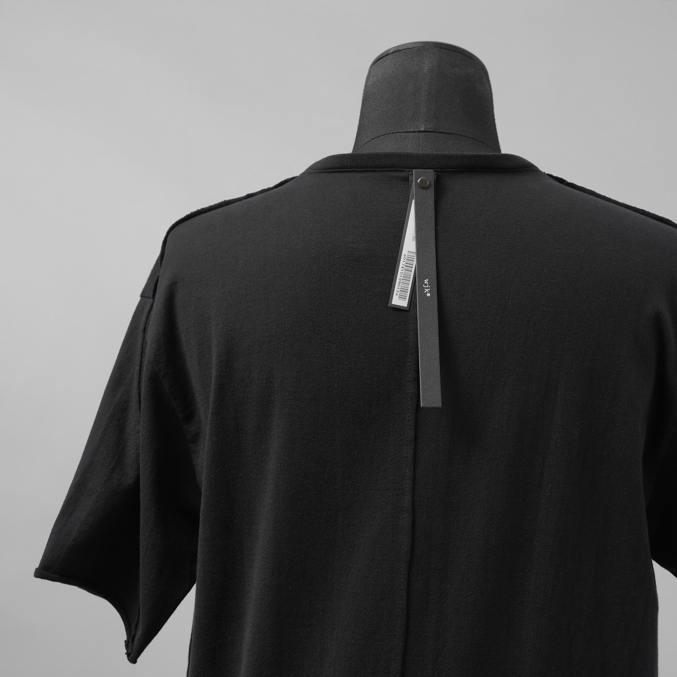 wjk ダヴルジェイケイ / 24 wide cut-off crew-neck S-S Tシャツ/ 7327 js01d / size M (BLACK)