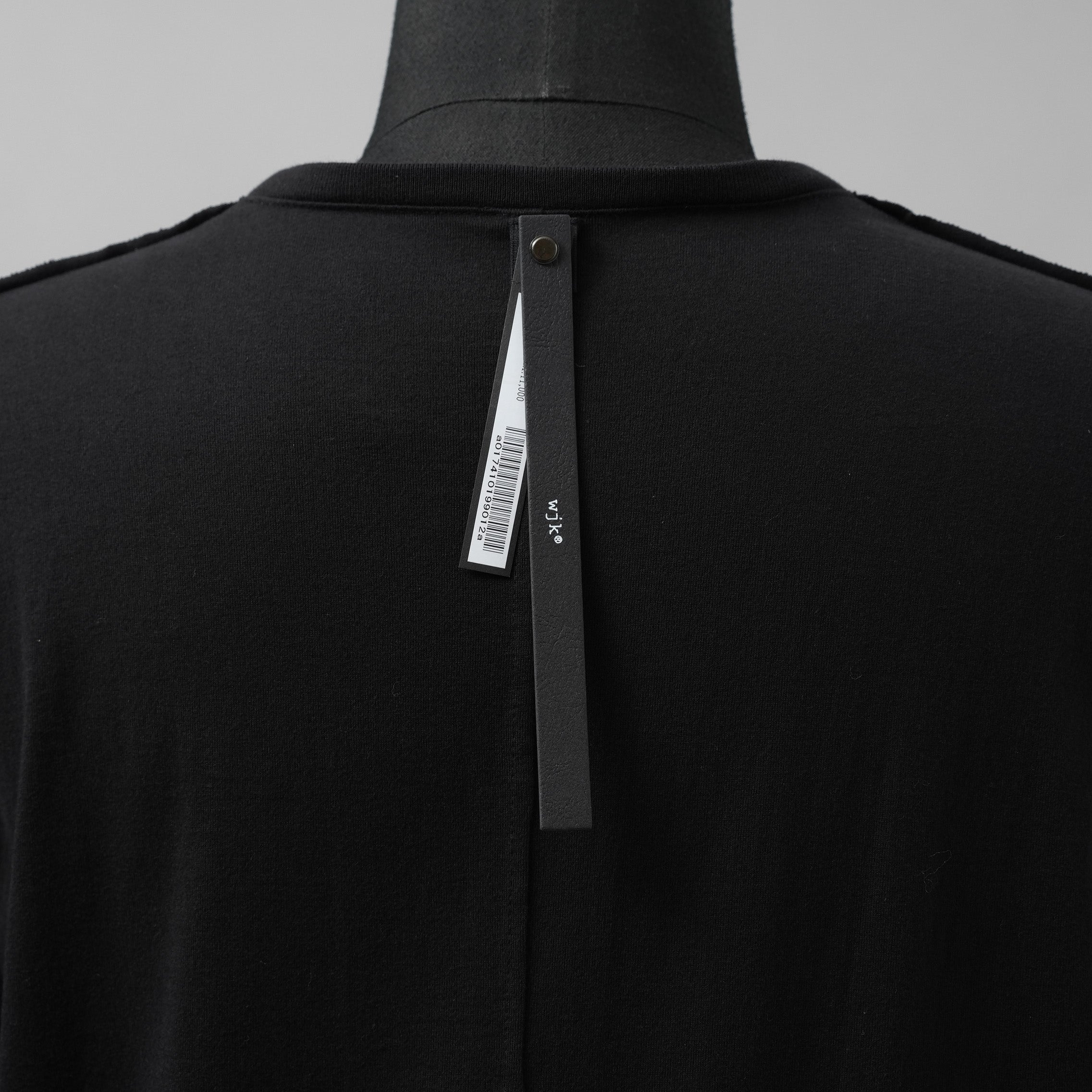 wjk ダヴルジェイケイ / 24 wide cut-off crew-neck S-S Tシャツ/ 7327 js01d / size M (BLACK)