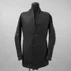 希少 LEON EMANUEL BLANCK レオン エマニュエル ブランク / 美品 FORCED SHORT BLAZER コーティング デニム ジャケット / size 46 (BLACK)