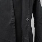 希少 LEON EMANUEL BLANCK レオン エマニュエル ブランク / 美品 FORCED SHORT BLAZER コーティング デニム ジャケット / size 46 (BLACK)
