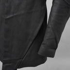 希少 LEON EMANUEL BLANCK レオン エマニュエル ブランク / 美品 FORCED SHORT BLAZER コーティング デニム ジャケット / size 46 (BLACK)