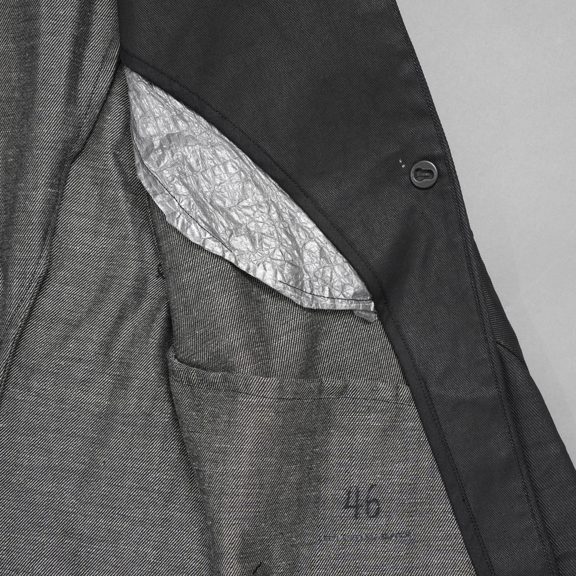 希少 LEON EMANUEL BLANCK レオン エマニュエル ブランク / 美品 FORCED SHORT BLAZER コーティング デニム ジャケット / size 46 (BLACK)