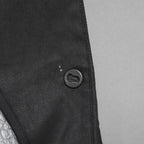 希少 LEON EMANUEL BLANCK レオン エマニュエル ブランク / 美品 FORCED SHORT BLAZER コーティング デニム ジャケット / size 46 (BLACK)