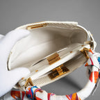 希少 FENDI フェンディ / ピーカーブー ミニ パイソン バッグ / 蛇革 スカーフ付き / WHITE /2WAY  ハンドバッグ ショルダーバッグ