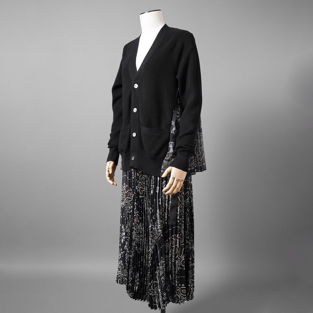 sacaiサカイ / 23SS 美品 Bandana Print Cardigan バンダナプリント コットン カーディガン / 23-06803 / size 1 (BLACK)