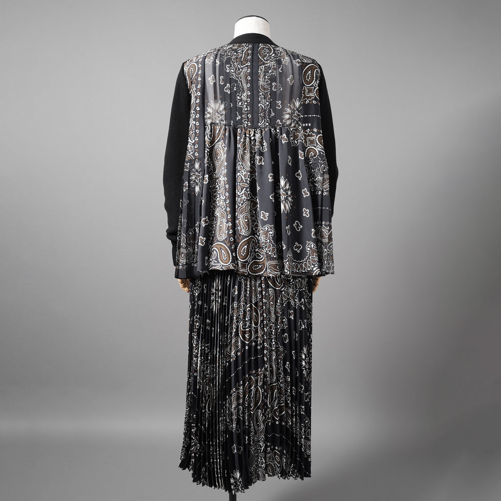 sacaiサカイ / 23SS 美品 Bandana Print Cardigan バンダナプリント コットン カーディガン / 23-06803 / size 1 (BLACK)