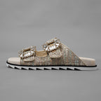 未使用 ROGER VIVIER ロジェヴィヴィエ / Slidy Viv' スライディーヴィヴ ツイード サンダル / size 36 (23cm) BEIGE レディース