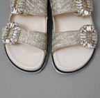 未使用 ROGER VIVIER ロジェヴィヴィエ / Slidy Viv' スライディーヴィヴ ツイード サンダル / size 36 (23cm) BEIGE レディース