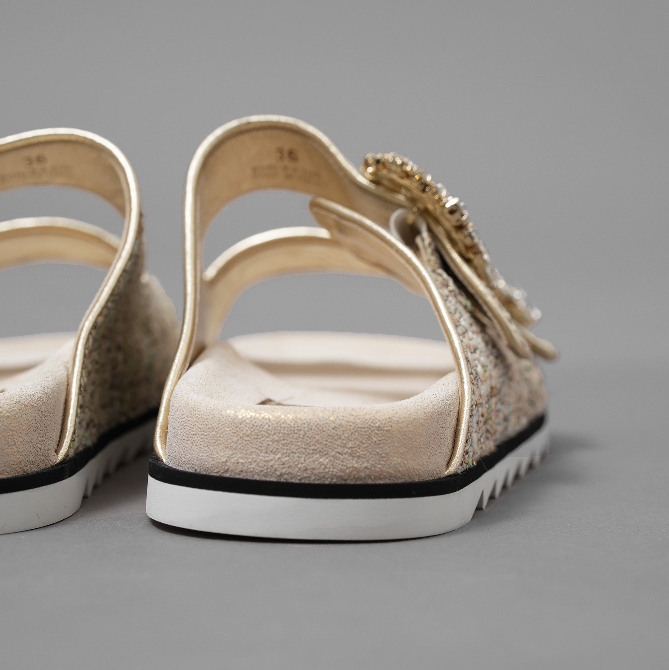 未使用 ROGER VIVIER ロジェヴィヴィエ / Slidy Viv' スライディーヴィヴ ツイード サンダル / size 36 (23cm) BEIGE レディース
