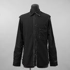 B Yohji Yamamoto ヨウジヤマモト / 18AW Cut Off Shirt カットオフシャツ 長袖シャツ / NV-B51-808 / size 3 (BLACK)