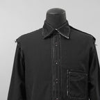 B Yohji Yamamoto ヨウジヤマモト / 18AW Cut Off Shirt カットオフシャツ 長袖シャツ / NV-B51-808 / size 3 (BLACK)