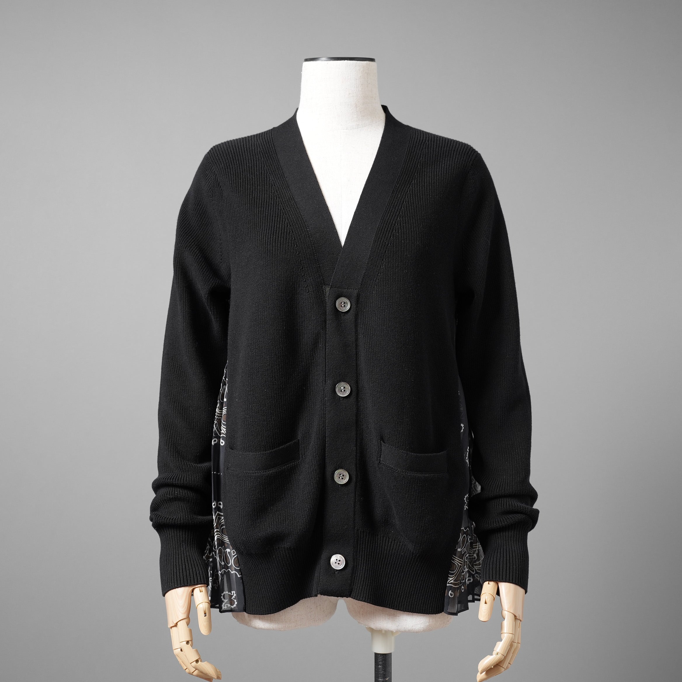 sacaiサカイ / 23SS 美品 Bandana Print Cardigan バンダナプリント コットン カーディガン / 23-06803 / size 1 (BLACK)