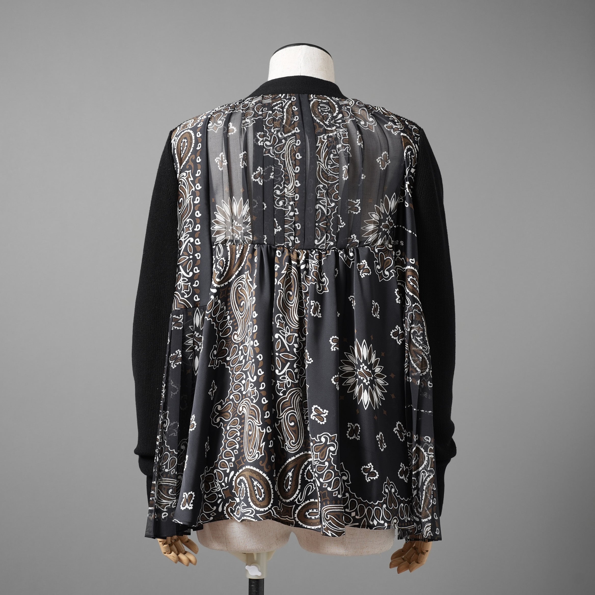 sacaiサカイ / 23SS 美品 Bandana Print Cardigan バンダナプリント コットン カーディガン / 23-06803 / size 1 (BLACK)