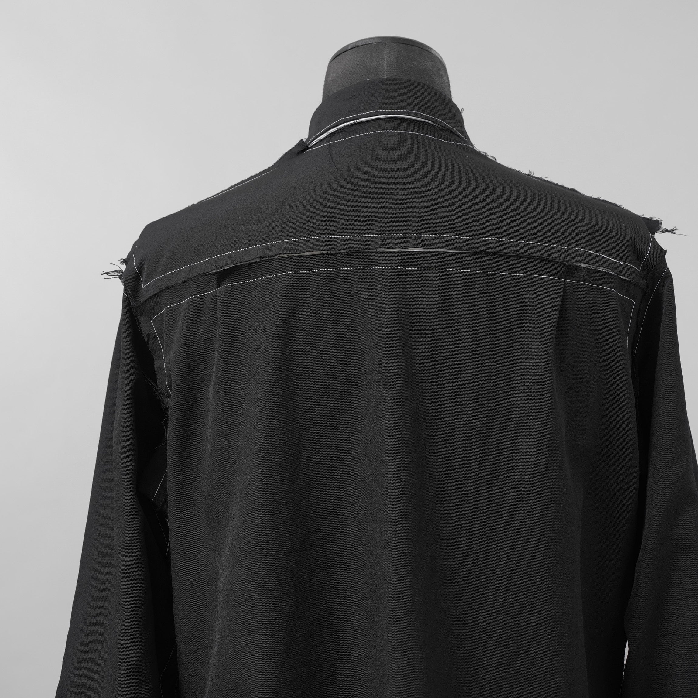 B Yohji Yamamoto ヨウジヤマモト / 18AW Cut Off Shirt カットオフシャツ 長袖シャツ / NV-B51-808 / size 3 (BLACK)