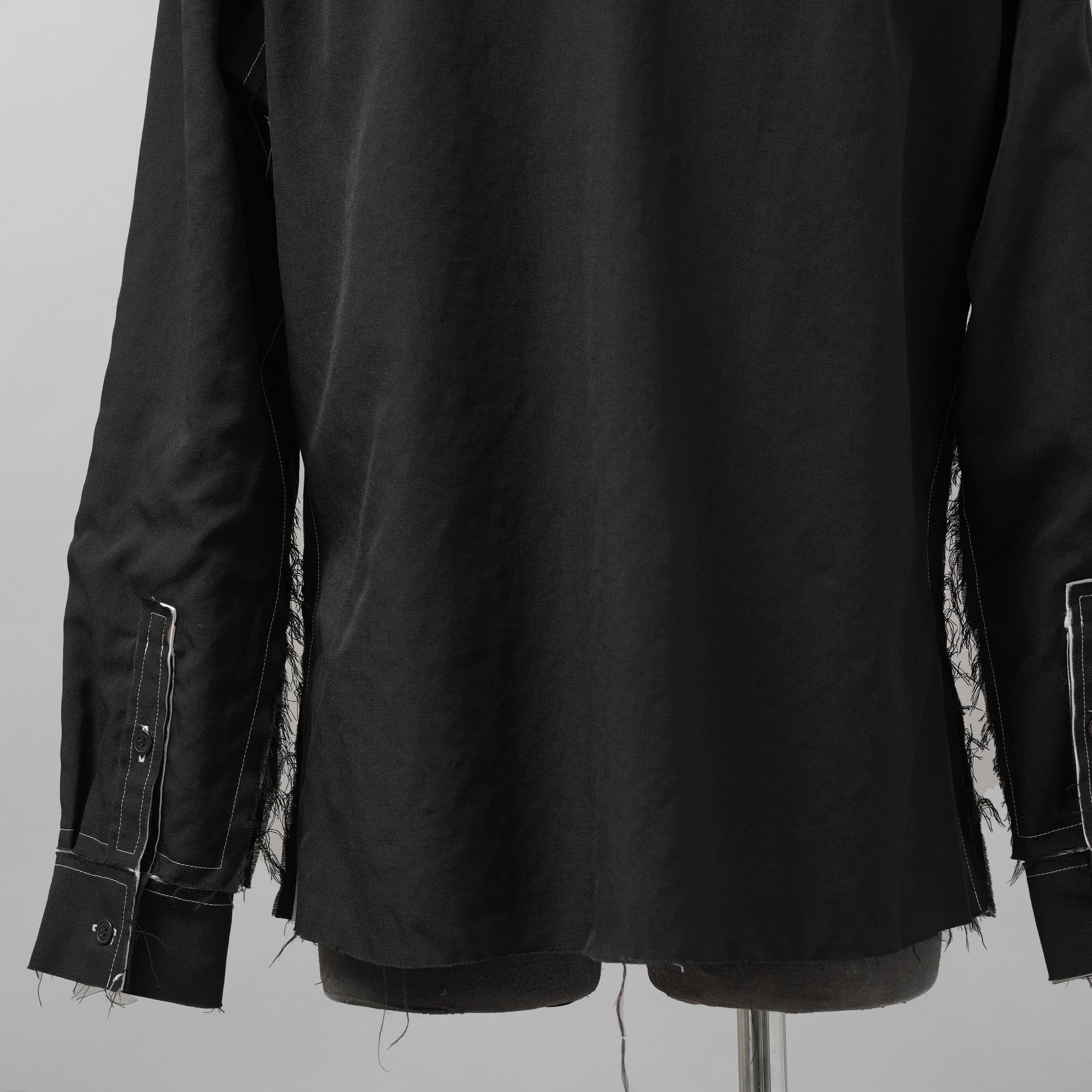 B Yohji Yamamoto ヨウジヤマモト / 18AW Cut Off Shirt カットオフシャツ 長袖シャツ / NV-B51-808 / size 3 (BLACK)