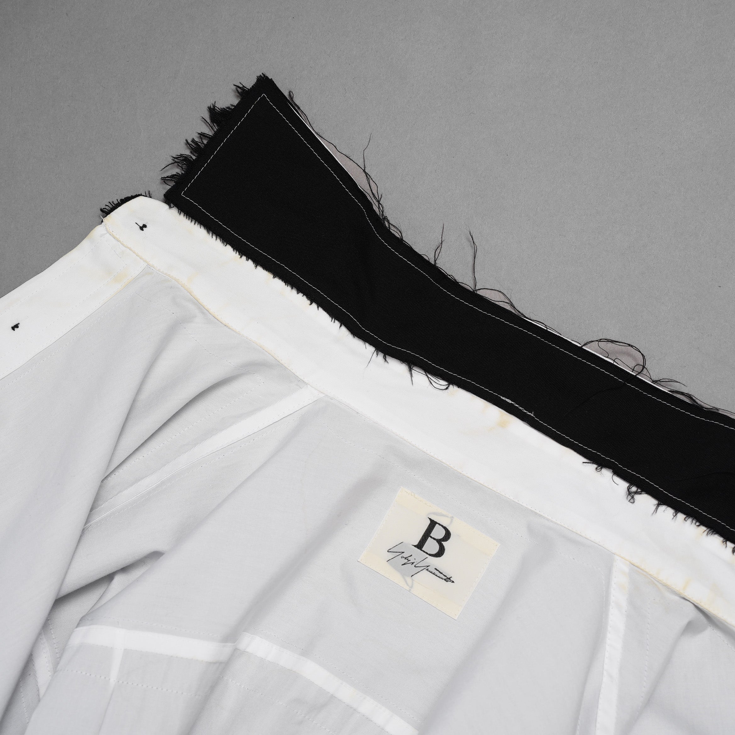 B Yohji Yamamoto ヨウジヤマモト / 18AW Cut Off Shirt カットオフシャツ 長袖シャツ / NV-B51-808 / size 3 (BLACK)