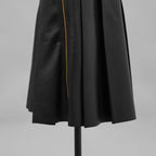 希少 LOUIS VUITTON ルイヴィトン / 美品 21AW ラムスキン アシンメトリー レザー プリーツ スカート / 1A91Y5 / size 38 (BLACK) レディース